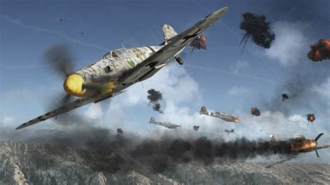 Aircraft Battle Messerschmitt Bf 109 Warplane Yakovlev Yak 9 Wallpaper ...