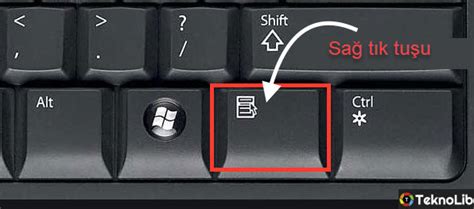 Klavyede Sağ Tıklama Tuşu Klavyeden Sağ Tık Nasıl Yapılır TeknoLib