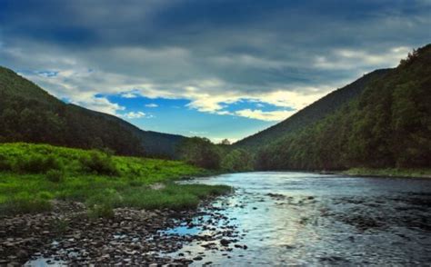 picture landscape nature water sky mountain hill river autumn