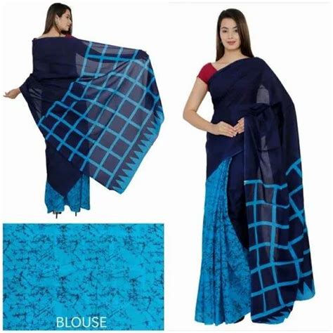 Casual Wear Floral Print Printed Sarees 6 3 M With Blouse Piece At