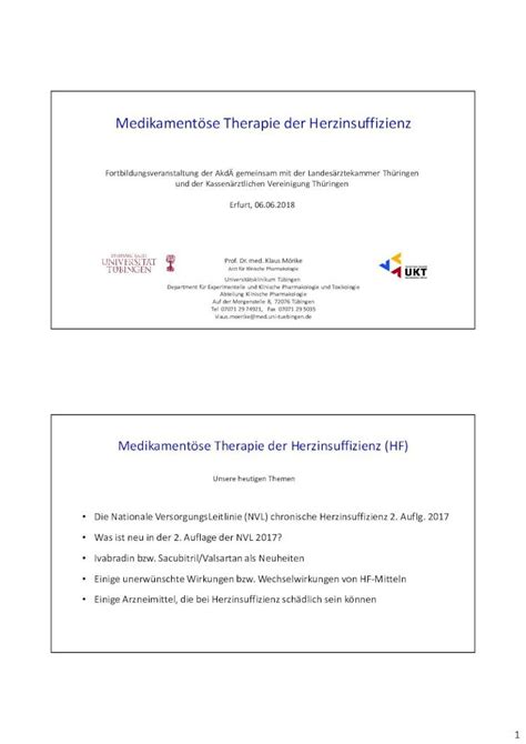 Pdf Medikament Se Therapie Der Herzinsuffizienz