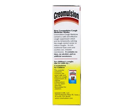 Creomulsion Cough And Cold Medicine Adult Liquid Formula 4 Oz