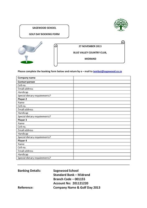 Sagewood Academic Corner : GOLF DAY INVITATION