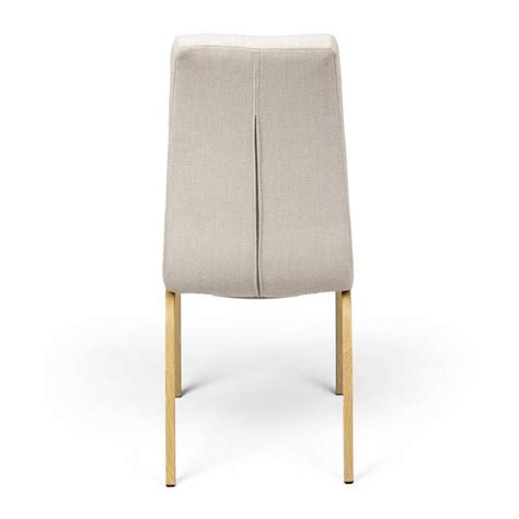 Silla De Comedor Gema Tapizada En Tela Y Patas De Metal Color Madera