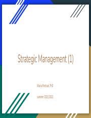 Strategic Man Pdf Strategic Management Maria Pietrzak Phd Summer