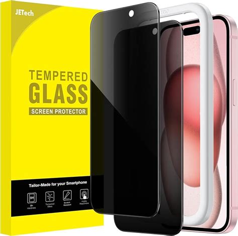 JETech Protection D écran Anti Espion pour iPhone 15 6 1 Pouces Film