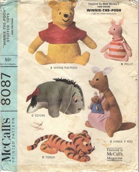 Winnie The Pooh Bear Sewing Pattern Mccalls 8087 1960s Eeyore Etsy