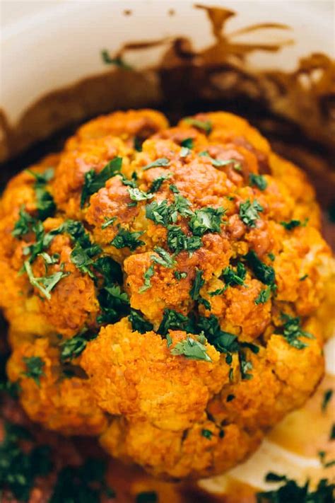 Tandoori Cauliflower Roast With Garlic Cilantro Yogurt Sauce Blissful