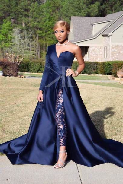 One Shoulder Royal Blue Dresses