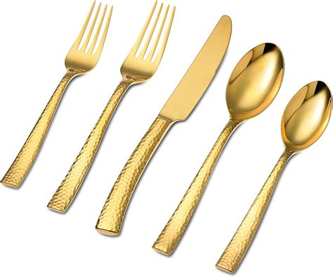 Amazon Hampton Forge Paris Hammered Metallic Piece Set Gold