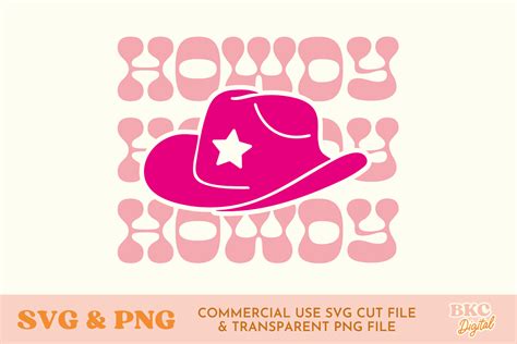 Howdy Cowboy Hat Pink Western Svg And Png Graphic By Bykirstcodigital · Creative Fabrica