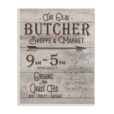 The Old Butcher Shop Vintage Sign Wall Plaque Art - Overstock ...