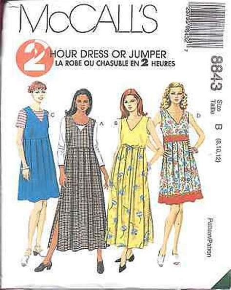 8843 UNCUT Vintage Mccalls Pattern Misses Jumper 2 Hour Dress Sewing