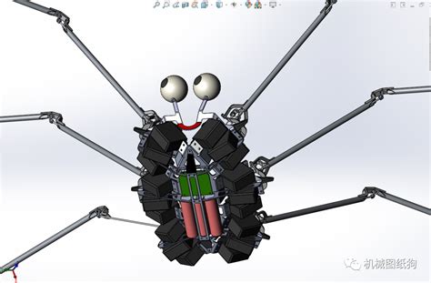 【机器人】rc伺服六足蜘蛛机器人3d数模图纸 Solidworks设计机器人 仿真秀干货文章