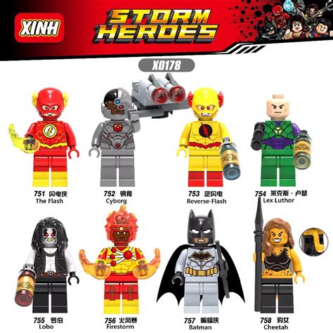 Super Hero Guepardo Figura Batman Flash Reverso Lex Luthor Cyborg Lobo