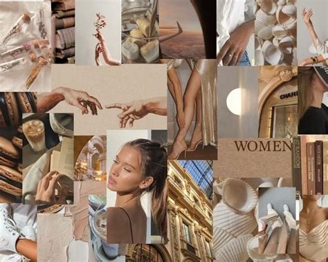 Beige Wall Collage Kit Nude Aesthetic Wall Collage Kit Tan Wall Art