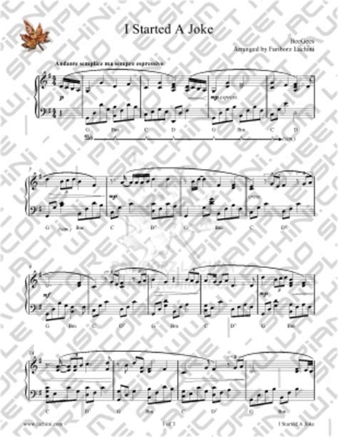 I Started A Joke - Piano Sheet Music