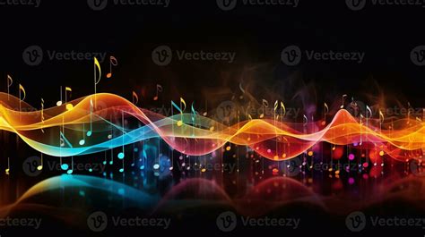 a picture of abstract music background with notes and bokeh lights ...