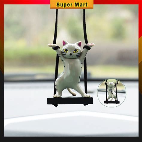 Cute Cat Rearview Mirror Hanging Car Hanging Decoration Kucing Hiasan