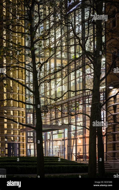 Offices Exterior At Night Brindley Place Birmingham City Centre Uk