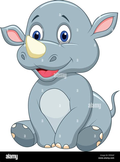 Cute baby rhino cartoon Stock Vector Image & Art - Alamy