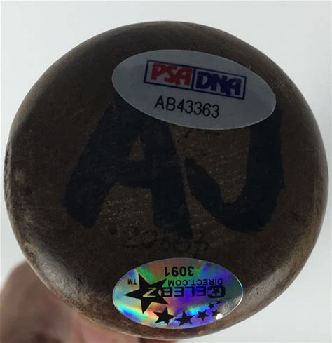 Lot Detail Andruw Jones Signed Game Used Aj Baseball Bat Psa Dna