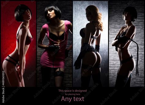 Sexy Girls In Erotic Lingerie Underwear Collection Collage Stock Photo Adobe Stock