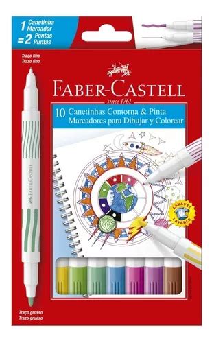 Bolígrafo hidrográfico de punta doble de 10 colores Faber Castell