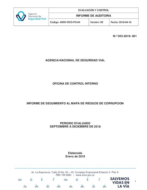 Pdf Informe De Auditoria Av La Esperanza Calle No