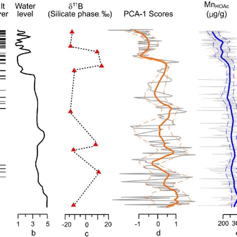 The comparison of the δ 11 B values variation in the silicate phase of