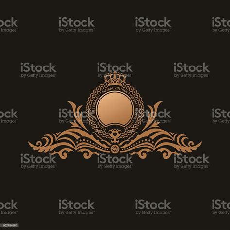 Calligraphic Luxury Logo Emblem Elegant Decor Elements Vintage Stock