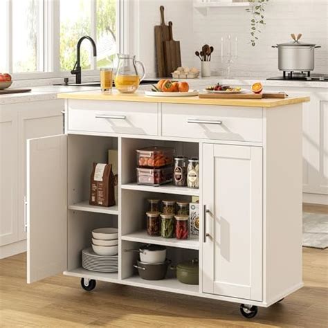 Amazon 43 Rolling Mobile Kitchen Island Cart On Wheels With