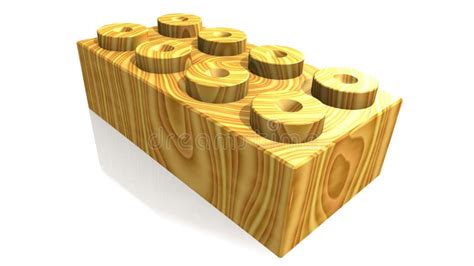 Wooden lego block (3D) stock illustration. Illustration of plastic - 3504755