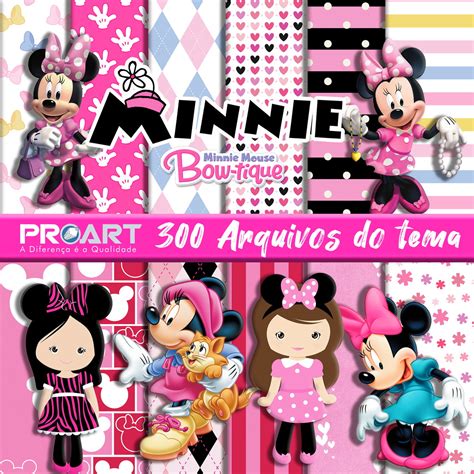 Kit Digital Minnie Rosa Loja Proart Elo Produtos Especiais