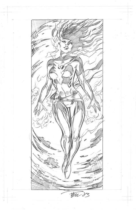 Sketch Pin Up Dark Phoenix Paul Pelletier