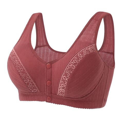 Hwmodou Women Bras Yoga Women Sexy Lace Front Button Shaping Cup