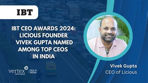 Ibt Ceo Awards 2024 Licious Founder Vivek Gupta Named Among Top Ceos