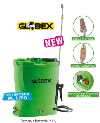 POMPA IRRORATRICE A BATTERIA A LITIO GLOBEX GARDEN 16LT 12V A SPALLA