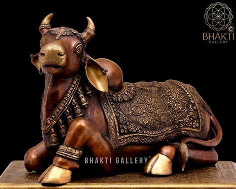 Brass Nandi Statue Large 54 Cm Big Bronze Finish Sacred Bull Idol