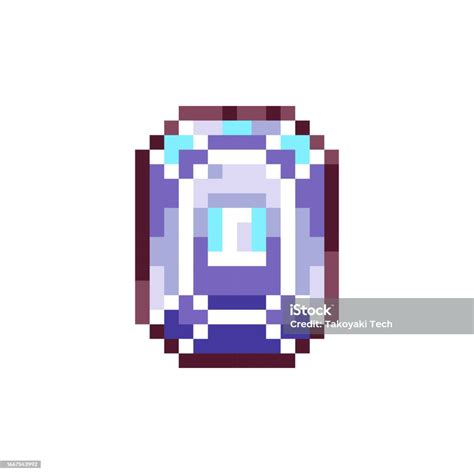 Pixel Art Magic Crystal Retro 8bit Style Halloween Decor Gemstone Illustration Ideal For Sticker