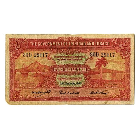 Government Of Trinidad And Tobago 1943 Issue Banknote Archives International Auctions