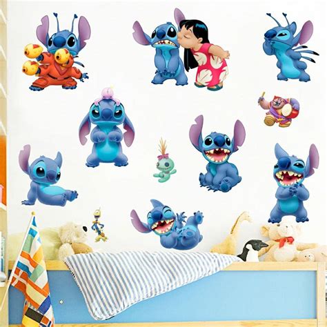 Amazon Sktffr Lilo Stitch Wall Stickers Cartoon Wall Decals