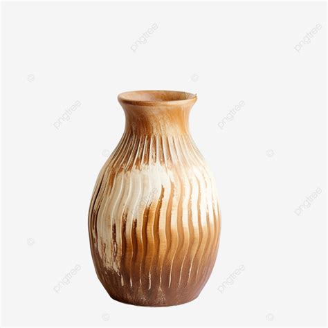 Watercolor Brown Boho Ceramic Vase Watercolor Boho Vase PNG