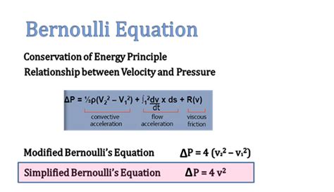 Bernoulli's Principle Equation