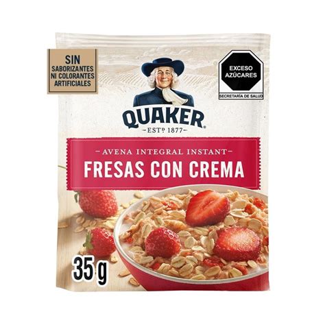 Avena Integral Quaker Instant Fresas Con Crema G Walmart