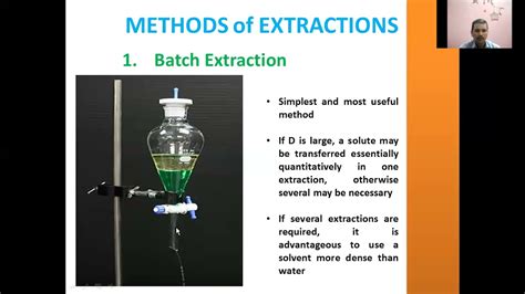 Methods Of Extraction And Application Of Solvent Extraction Youtube