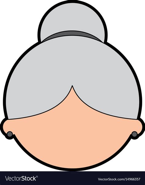 Cute Grandmother Head Avatar Character Royalty Free Vector