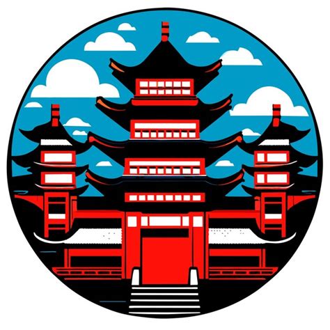 Premium Vector Cultural China Traditional Buildings Vector Illustration