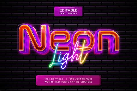 Premium Vector Glow Neon Editable Vector Text Effect