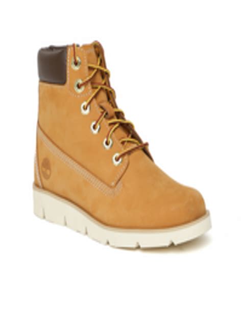 Buy Timberland Unisex Camel Brown Solid Leather Mid Top Flat Boots